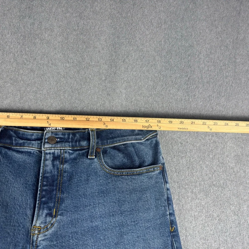 Lands' End Square Rigger Jeans Blue Med Wash Straight Denim Mens 35x30